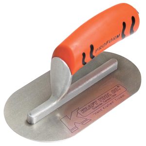 Kraft Tool Co 7-1/2 In. x 4 In. Carbon Steel Mini Pool Trowel with ProForm Handle