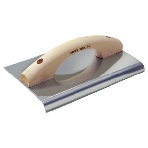 Kraft Tool Co 10 In. x 6 In. 1/2 In. R Stainless Steel Edger with Wood Float Handle